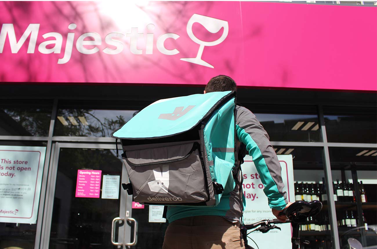 Deliveroo and Majestic Wine partnership expands to 80 sites